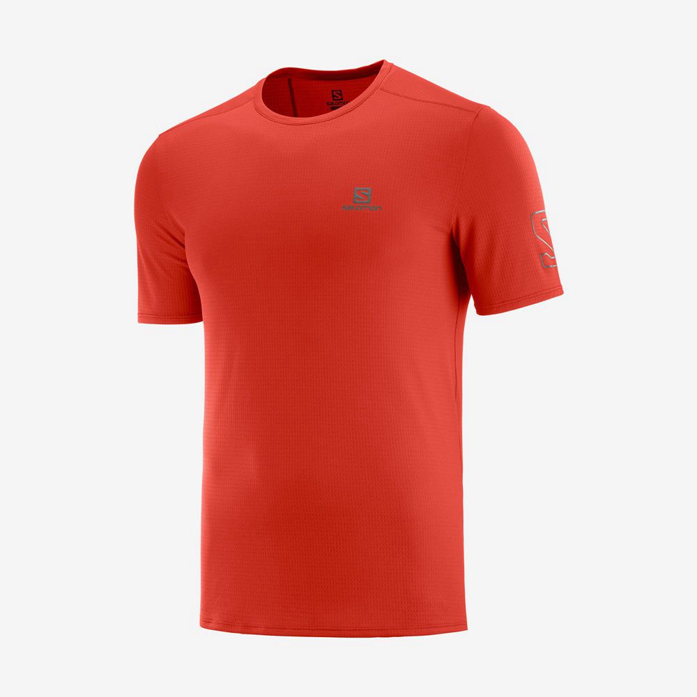 Salomon Israel XA TRAIL - Mens T shirts - Orange (MIEA-85401)